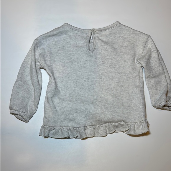 BCBG Girls French Terry Ruffle Top Size 18 Months Cream/Grey - Picture 5 of 9